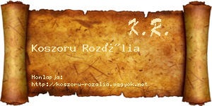 Koszoru Rozália névjegykártya