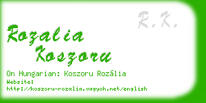 rozalia koszoru business card