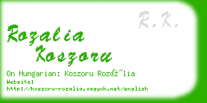 rozalia koszoru business card
